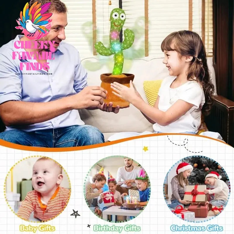 New Dancing Talking Cactus Toy for Baby Toddler Boys Girls Gift Singing Mimicking Cactus Toys Recording Repeating Christmas Gift Cheeky Fantail Finds