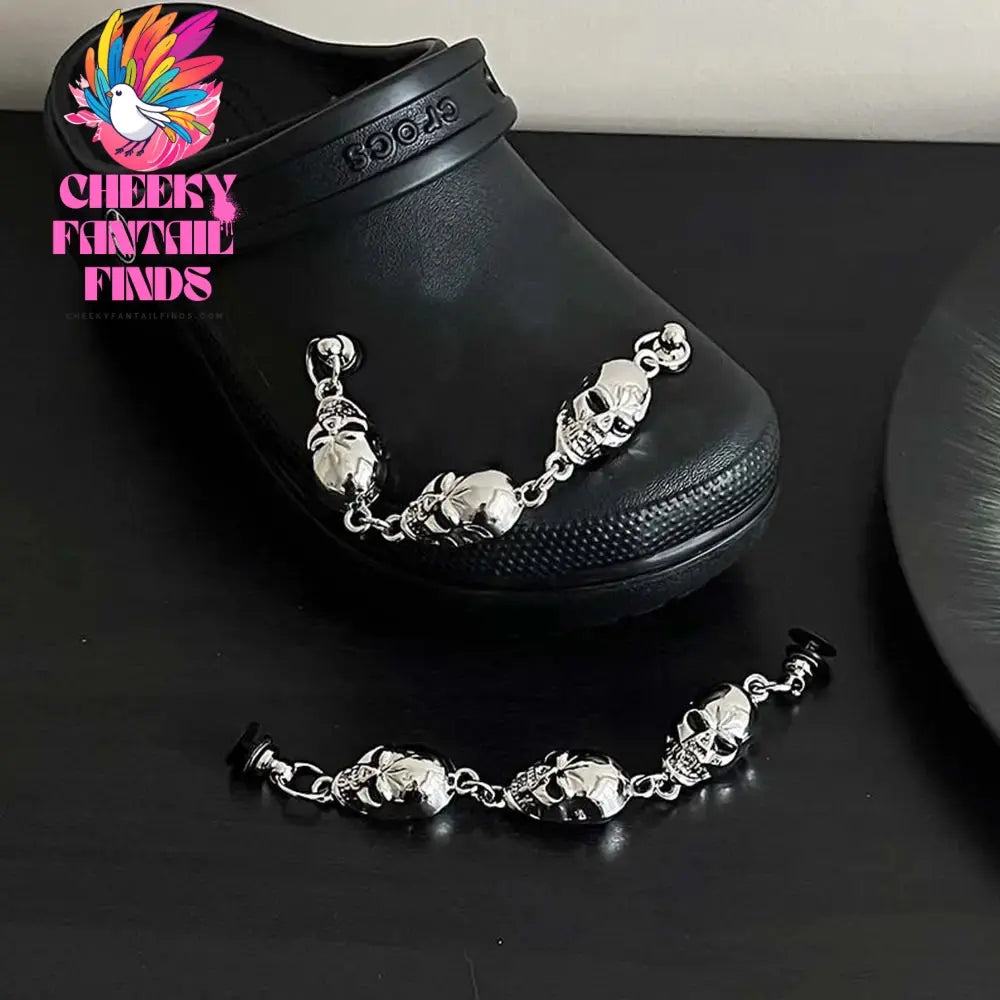 New Designer Shoe Charms Chain Fashion Gift Punk Pendant Metal Buckle Hip Hop Shoe Decoration Accessories Cheeky Fantail Finds