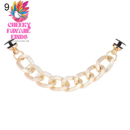 New Designer Shoe Charms Chain Fashion Gift Punk Pendant Metal Buckle Hip Hop Shoe Decoration Accessories Cheeky Fantail Finds
