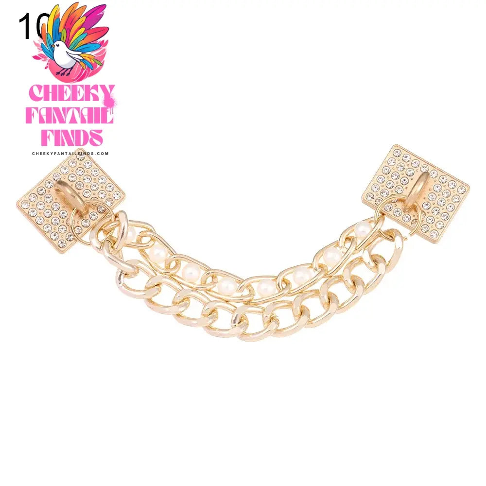 New Designer Shoe Charms Chain Fashion Gift Punk Pendant Metal Buckle Hip Hop Shoe Decoration Accessories Cheeky Fantail Finds