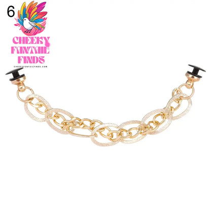 New Designer Shoe Charms Chain Fashion Gift Punk Pendant Metal Buckle Hip Hop Shoe Decoration Accessories Cheeky Fantail Finds