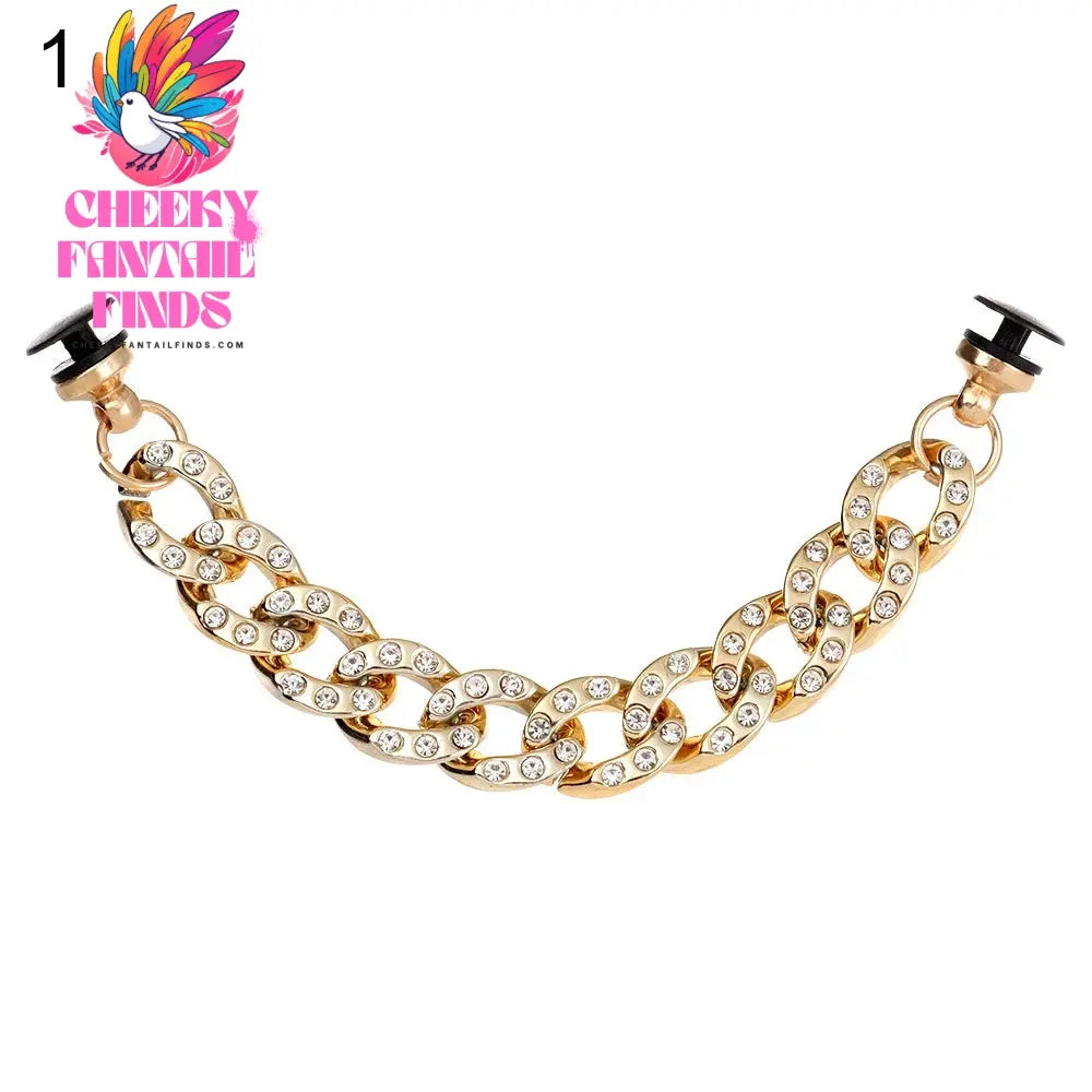 New Designer Shoe Charms Chain Fashion Gift Punk Pendant Metal Buckle Hip Hop Shoe Decoration Accessories Cheeky Fantail Finds