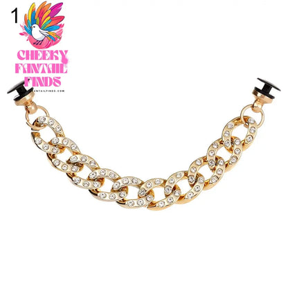 New Designer Shoe Charms Chain Fashion Gift Punk Pendant Metal Buckle Hip Hop Shoe Decoration Accessories Cheeky Fantail Finds