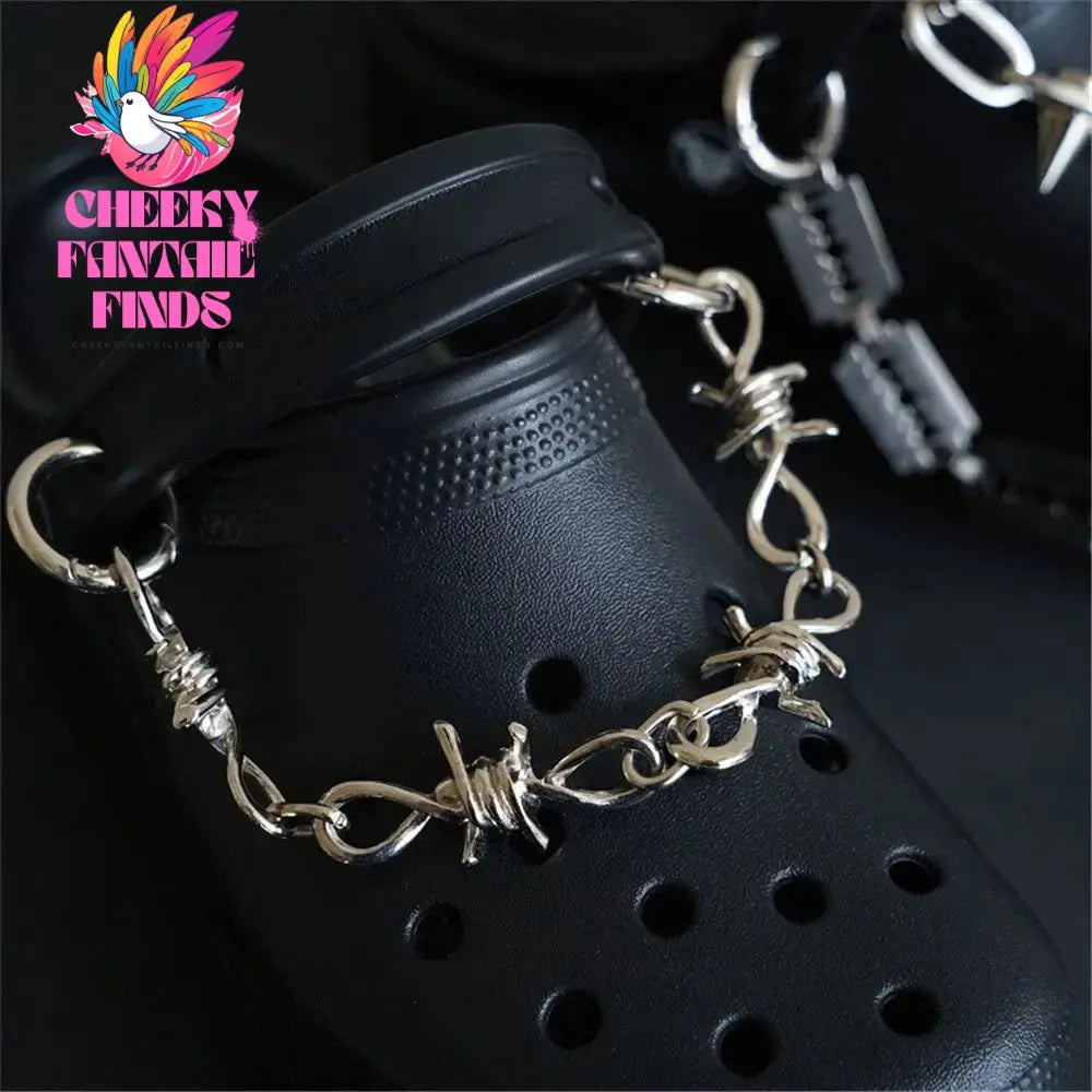 New Designer Shoe Charms Chain Fashion Gift Punk Pendant Metal Buckle Hip Hop Shoe Decoration Accessories Cheeky Fantail Finds