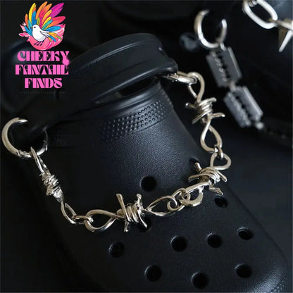 New Designer Shoe Charms Chain Fashion Gift Punk Pendant Metal Buckle Hip Hop Shoe Decoration Accessories Cheeky Fantail Finds