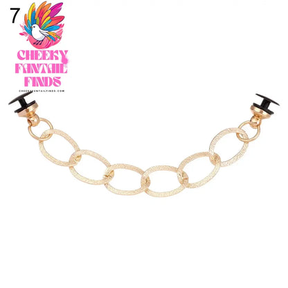 New Designer Shoe Charms Chain Fashion Gift Punk Pendant Metal Buckle Hip Hop Shoe Decoration Accessories Cheeky Fantail Finds