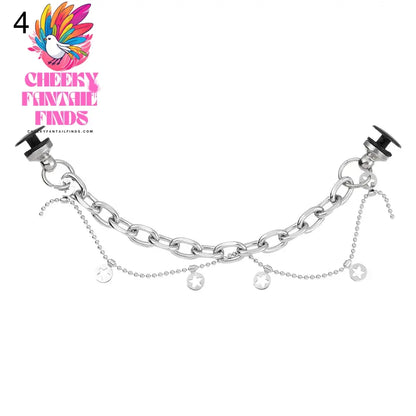 New Designer Shoe Charms Chain Fashion Gift Punk Pendant Metal Buckle Hip Hop Shoe Decoration Accessories Cheeky Fantail Finds