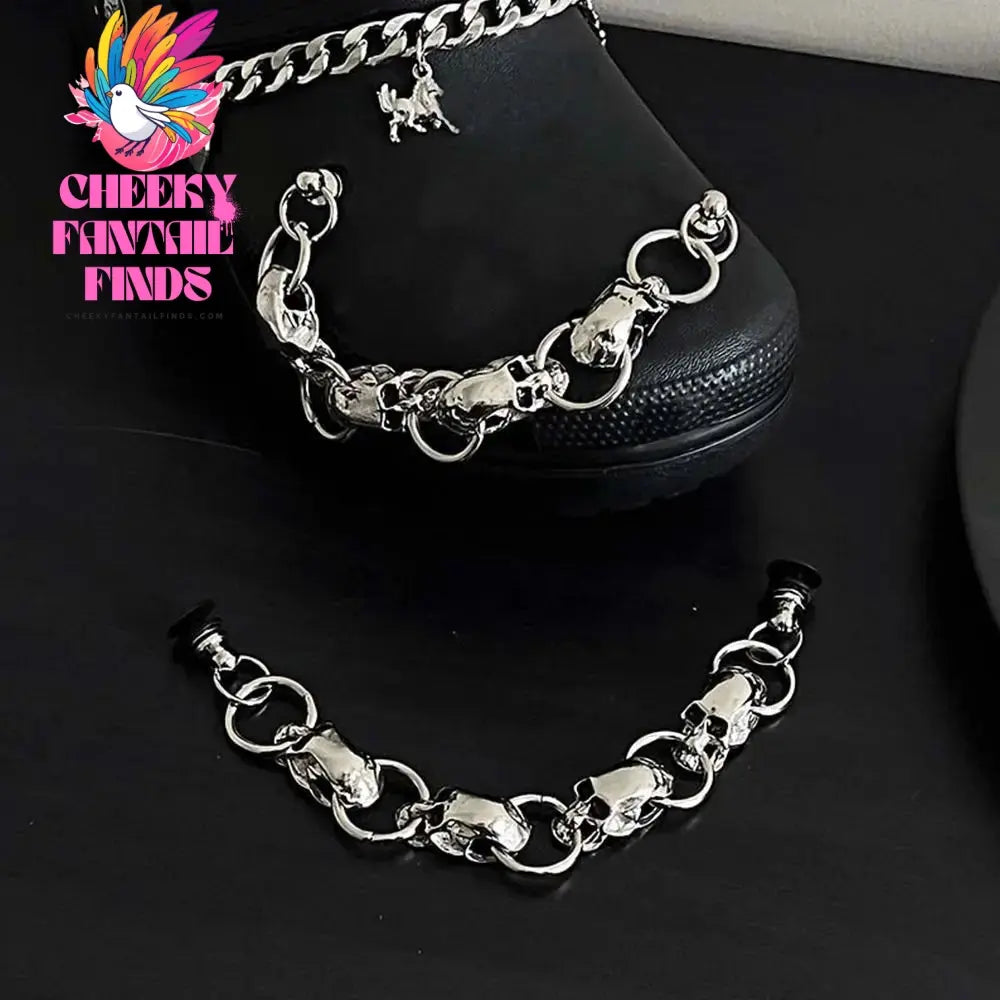 New Designer Shoe Charms Chain Fashion Gift Punk Pendant Metal Buckle Hip Hop Shoe Decoration Accessories Cheeky Fantail Finds