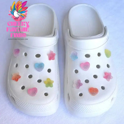 New Fashion Shoe Charms for Hole Shoe Accessories Food Candy Love Series Shoe Buckle Decoration Charm Set Kids Party Xmas Gifts Cheeky Fantail Finds