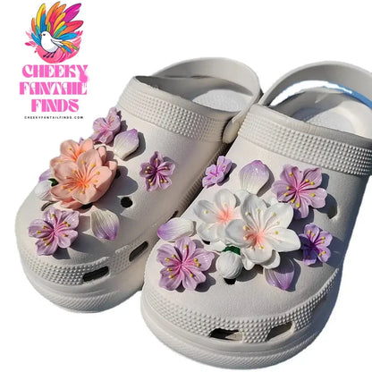 New Hot Fashion shoe Charms for Creative Branches and Flowers Clogs Shoe Buckle Cute shoe Accessories Decoration for Girls Gift Cheeky Fantail Finds
