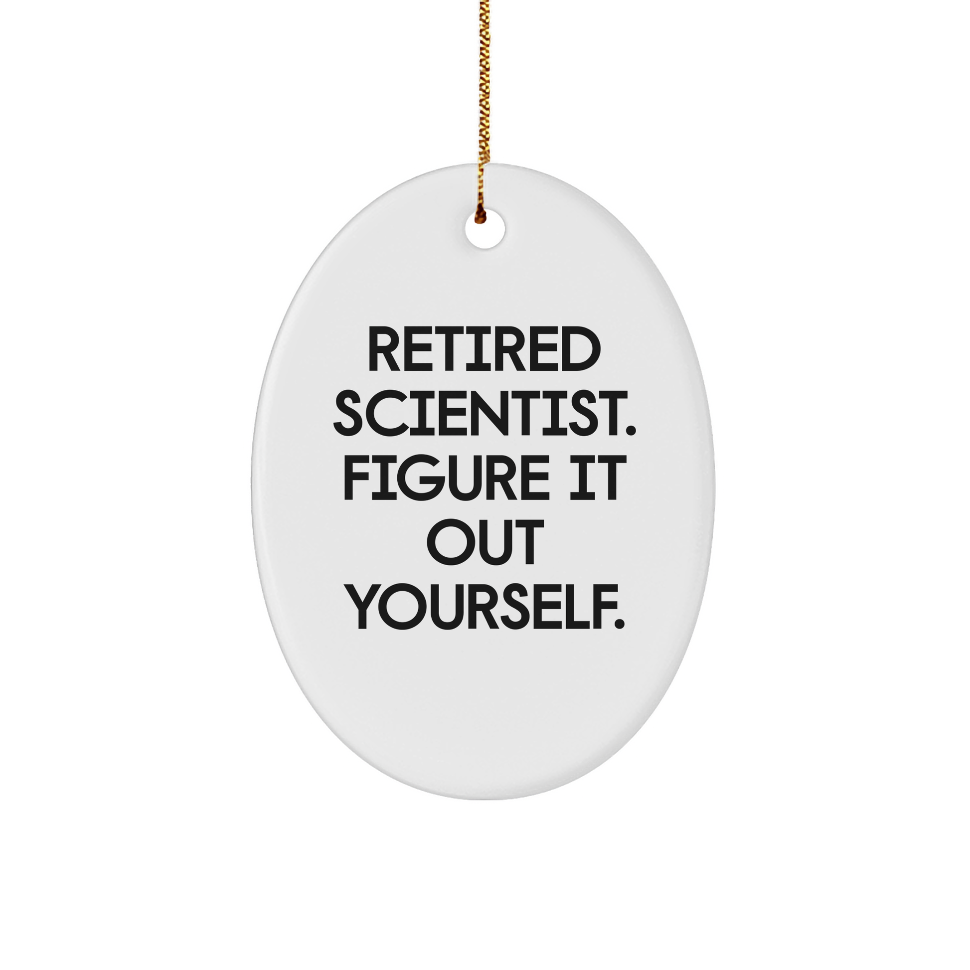 Scientist Gifts from Friends to Retired Scientist Figure It Out Yourself Oval Ornament for Christmas - Image 1