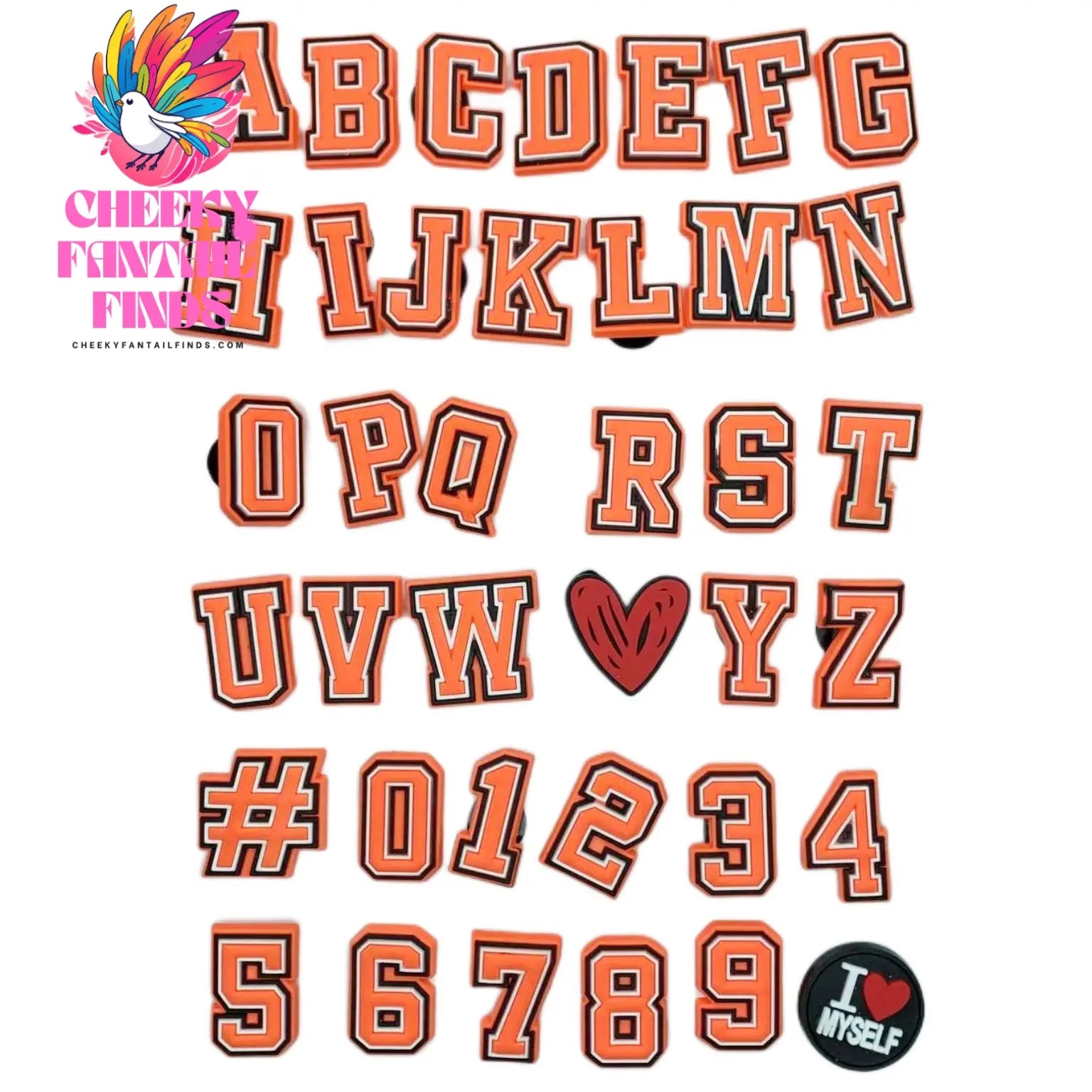 Orange Letter Letters And Numbers Series Accessories Diy Shoe Bottom Buckle Cheeky Fantail Finds