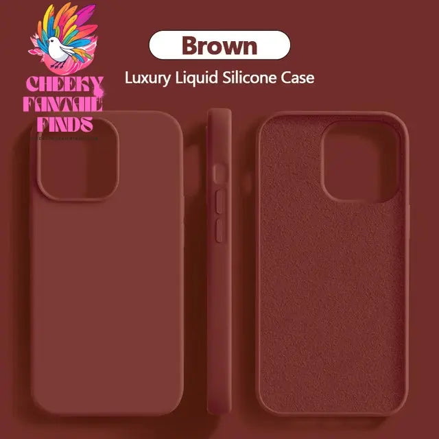 Original For iPhone 15 14 13 12 11 Pro Max Mini Case Liquid Silicone Soft Cover XR X XS 8 Plus Shockproof Protective Phone Cases Cheeky Fantail Finds