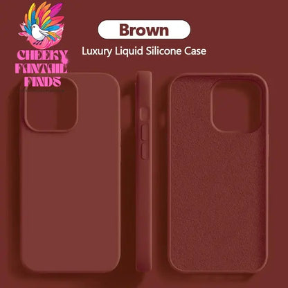 Original For iPhone 15 14 13 12 11 Pro Max Mini Case Liquid Silicone Soft Cover XR X XS 8 Plus Shockproof Protective Phone Cases Cheeky Fantail Finds