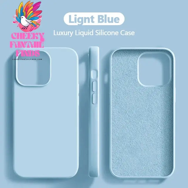 Original For iPhone 15 14 13 12 11 Pro Max Mini Case Liquid Silicone Soft Cover XR X XS 8 Plus Shockproof Protective Phone Cases Cheeky Fantail Finds
