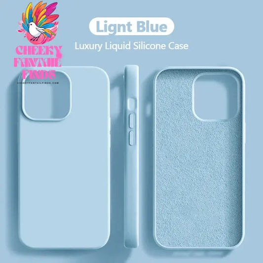 Original For iPhone 15 14 13 12 11 Pro Max Mini Case Liquid Silicone Soft Cover XR X XS 8 Plus Shockproof Protective Phone Cases Cheeky Fantail Finds