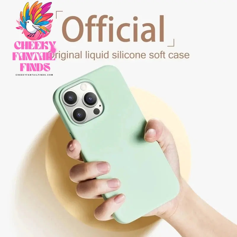 Original For iPhone 15 14 13 12 11 Pro Max Mini Case Liquid Silicone Soft Cover XR X XS 8 Plus Shockproof Protective Phone Cases Cheeky Fantail Finds