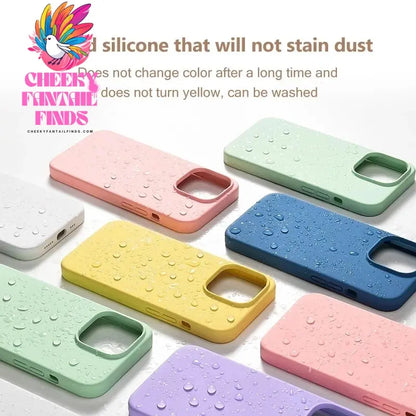 Original For iPhone 15 14 13 12 11 Pro Max Mini Case Liquid Silicone Soft Cover XR X XS 8 Plus Shockproof Protective Phone Cases Cheeky Fantail Finds