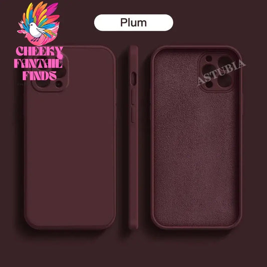 Original Liquid Silicone Soft Brown Phone Case for iPhone 16 15 14 13 12 11 Pro Max Plus Protective Candy Color Microfiber Cover Cheeky Fantail Finds