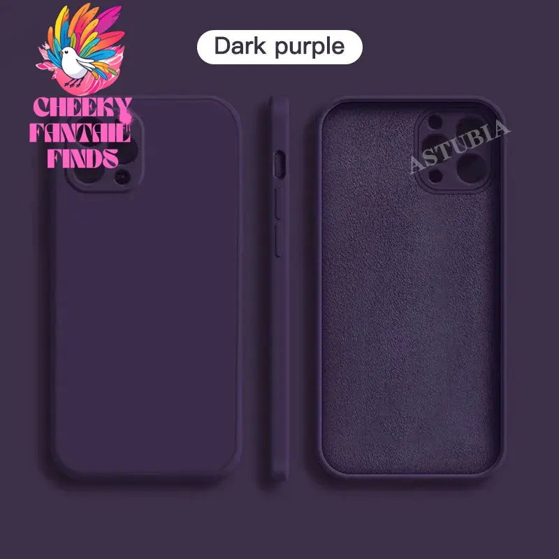 Original Liquid Silicone Soft Brown Phone Case for iPhone 16 15 14 13 12 11 Pro Max Plus Protective Candy Color Microfiber Cover Cheeky Fantail Finds