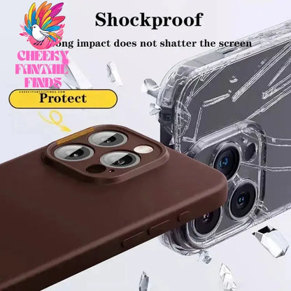 Original Liquid Silicone Soft Brown Phone Case for iPhone 16 15 14 13 12 11 Pro Max Plus Protective Candy Color Microfiber Cover Cheeky Fantail Finds