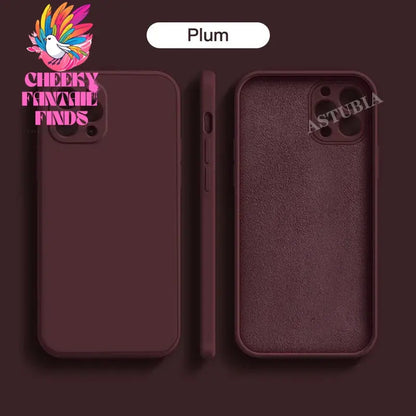 Original Liquid Silicone Soft Brown Phone Case for iPhone 16 15 14 13 12 11 Pro Max Plus Protective Candy Color Microfiber Cover Cheeky Fantail Finds