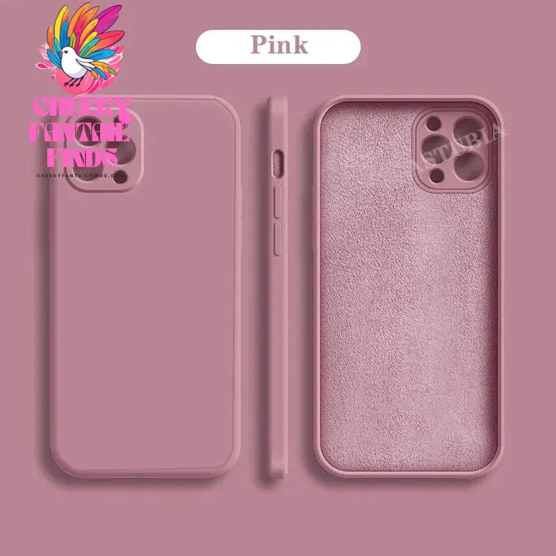 Original Liquid Silicone Soft Brown Phone Case for iPhone 16 15 14 13 12 11 Pro Max Plus Protective Candy Color Microfiber Cover Cheeky Fantail Finds