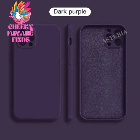 Original Liquid Silicone Soft Brown Phone Case for iPhone 16 15 14 13 12 11 Pro Max Plus Protective Candy Color Microfiber Cover Cheeky Fantail Finds