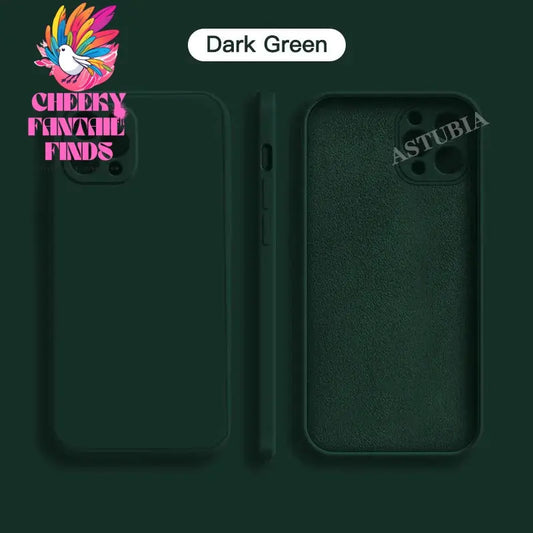 Original Liquid Silicone Soft Brown Phone Case for iPhone 16 15 14 13 12 11 Pro Max Plus Protective Candy Color Microfiber Cover Cheeky Fantail Finds