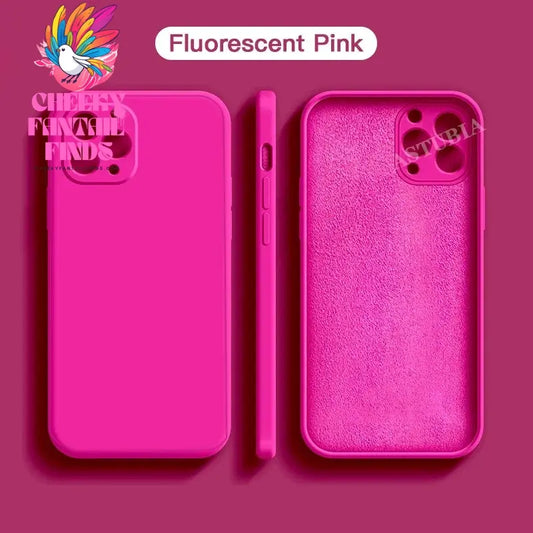 Original Liquid Silicone Soft Brown Phone Case for iPhone 16 15 14 13 12 11 Pro Max Plus Protective Candy Color Microfiber Cover Cheeky Fantail Finds