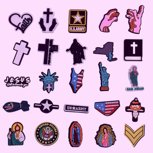 Ornament Shoe Buckle Cross-border Flag Symbols Jesus Accessories Cheeky Fantail Finds