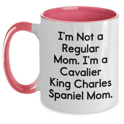 Funny Cavalier King Charles Spaniel Mom Two Tone Coffee Mugs Gifts from Mom to Dad, Cavalier King Charles Spaniel Dog Lovers Gifts for Men, Father's Day Unique Gifts - Main