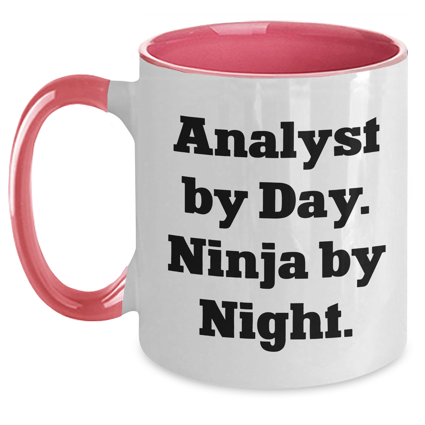 Funny Analyst Gifts from Coworkers - Two Tone Coffee Mug for Men, Inspirational Quote 'Analyst By Day. Ninja By Night.' - Main