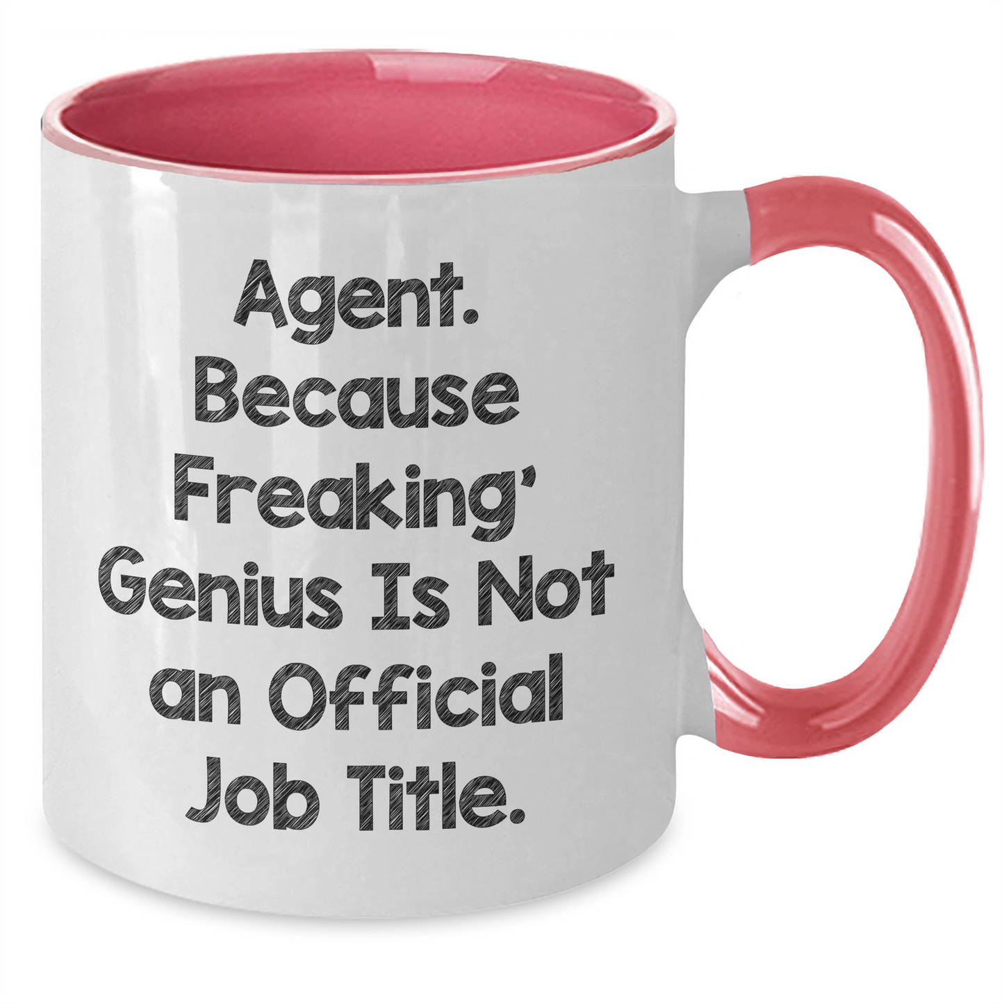 Funny Agent Gifts - 'Agent. Because Freaking' genius Is Not An Official Job Title.' Two Tone Coffee Mug for Father's Day from Men to Family - Additional