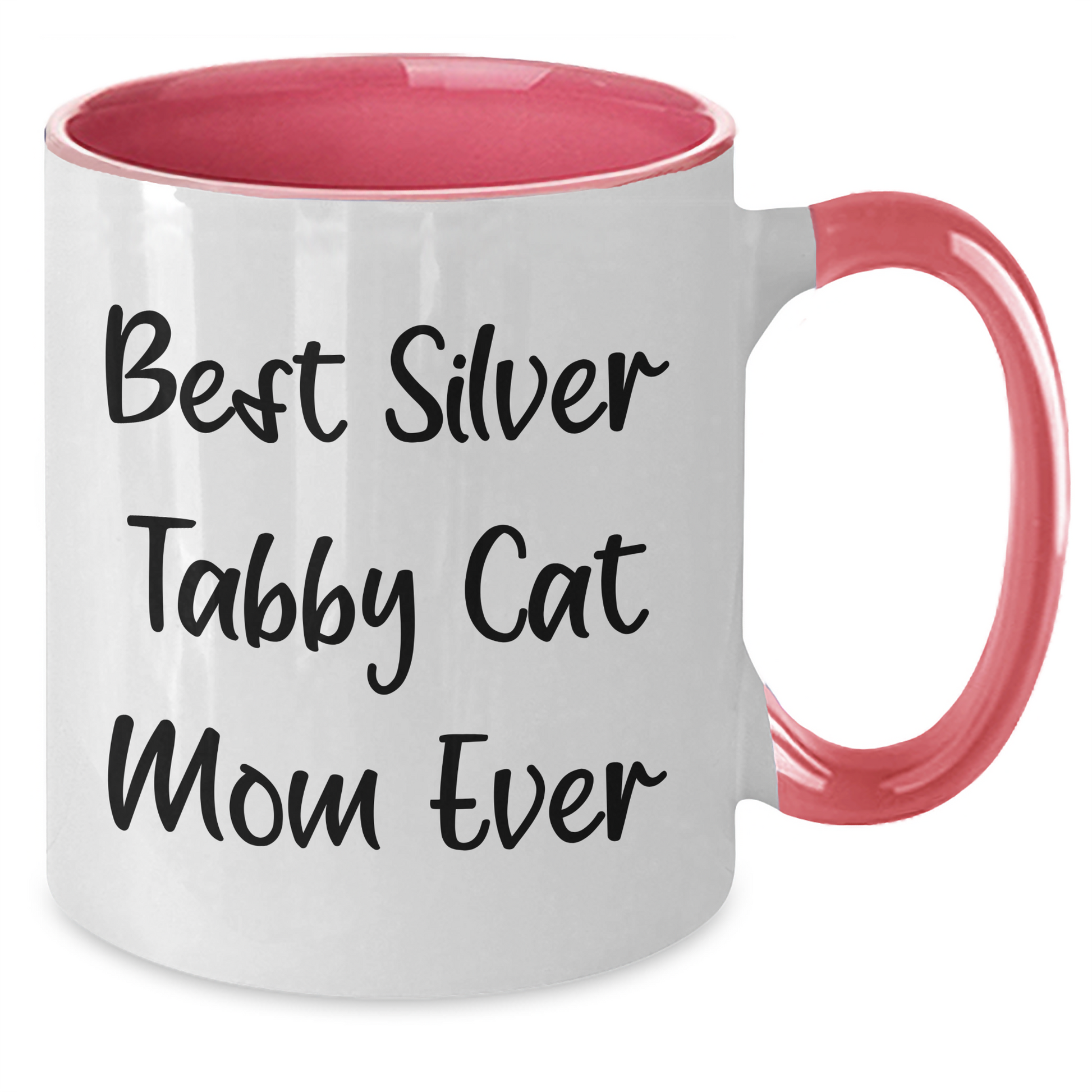 Funny Best Silver Tabby Cat Mom Ever Two Tone Coffee Mug | Unique Father's Day Unique Gifts for Cat Mom from Daughter | 11oz Ceramic Mug, Microwave and Dishwasher Safe - Additional