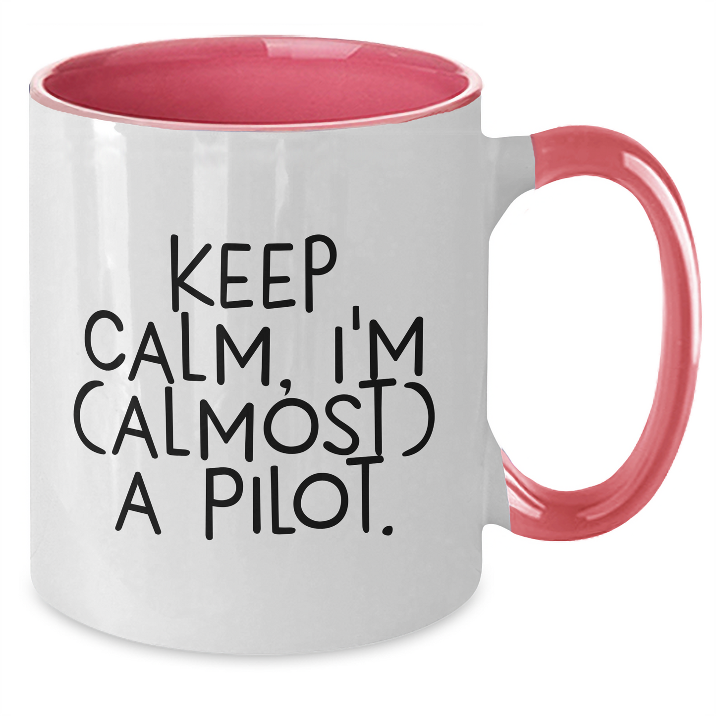 Funny Pilot Two Tone Coffee Mugs Gifts for Men from Women, Keep Calm I'm (almost) A Pilot., Graduation Unique Gifts - Additional