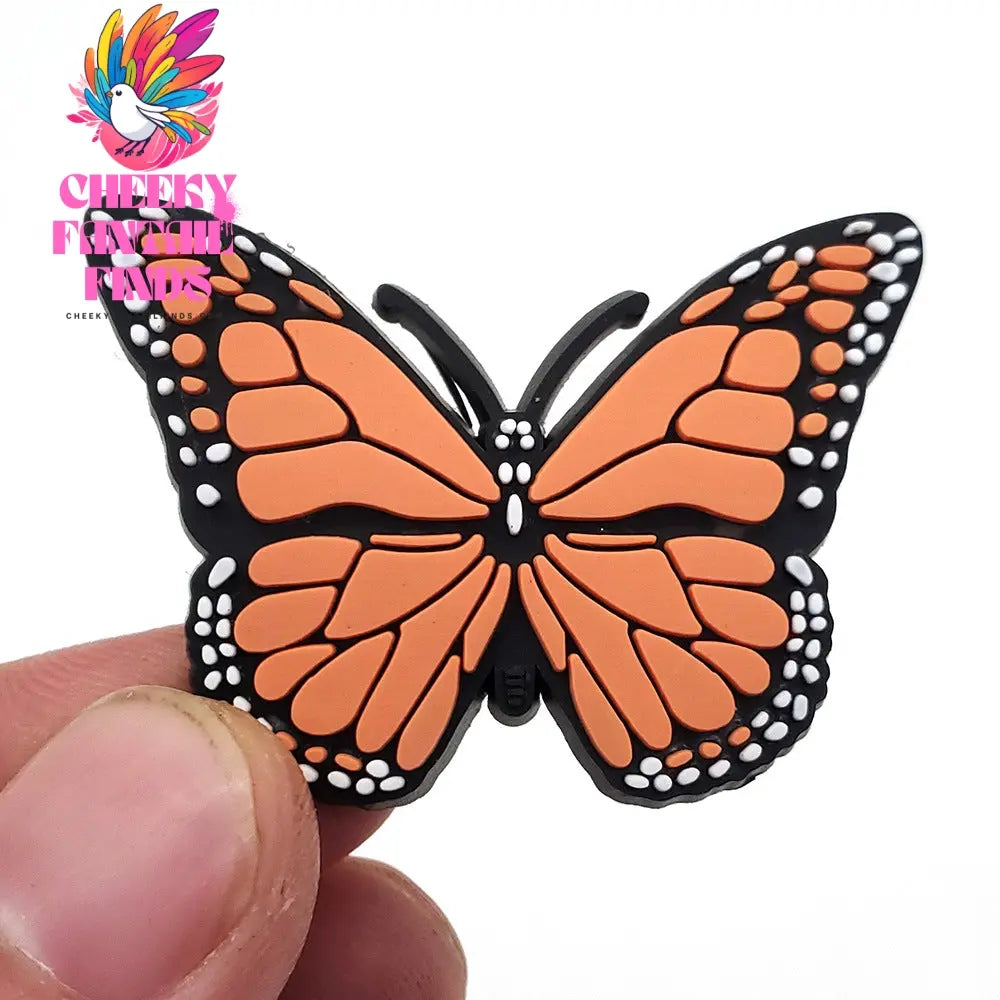 PVC Soft Rubber Shoe Ornament Butterfly Buckle Accessories Cheeky Fantail Finds