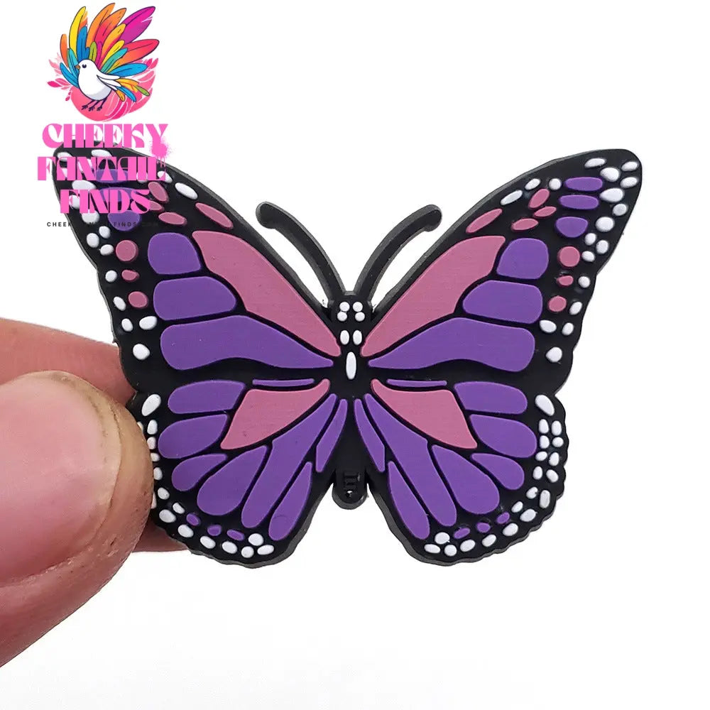 PVC Soft Rubber Shoe Ornament Butterfly Buckle Accessories Cheeky Fantail Finds