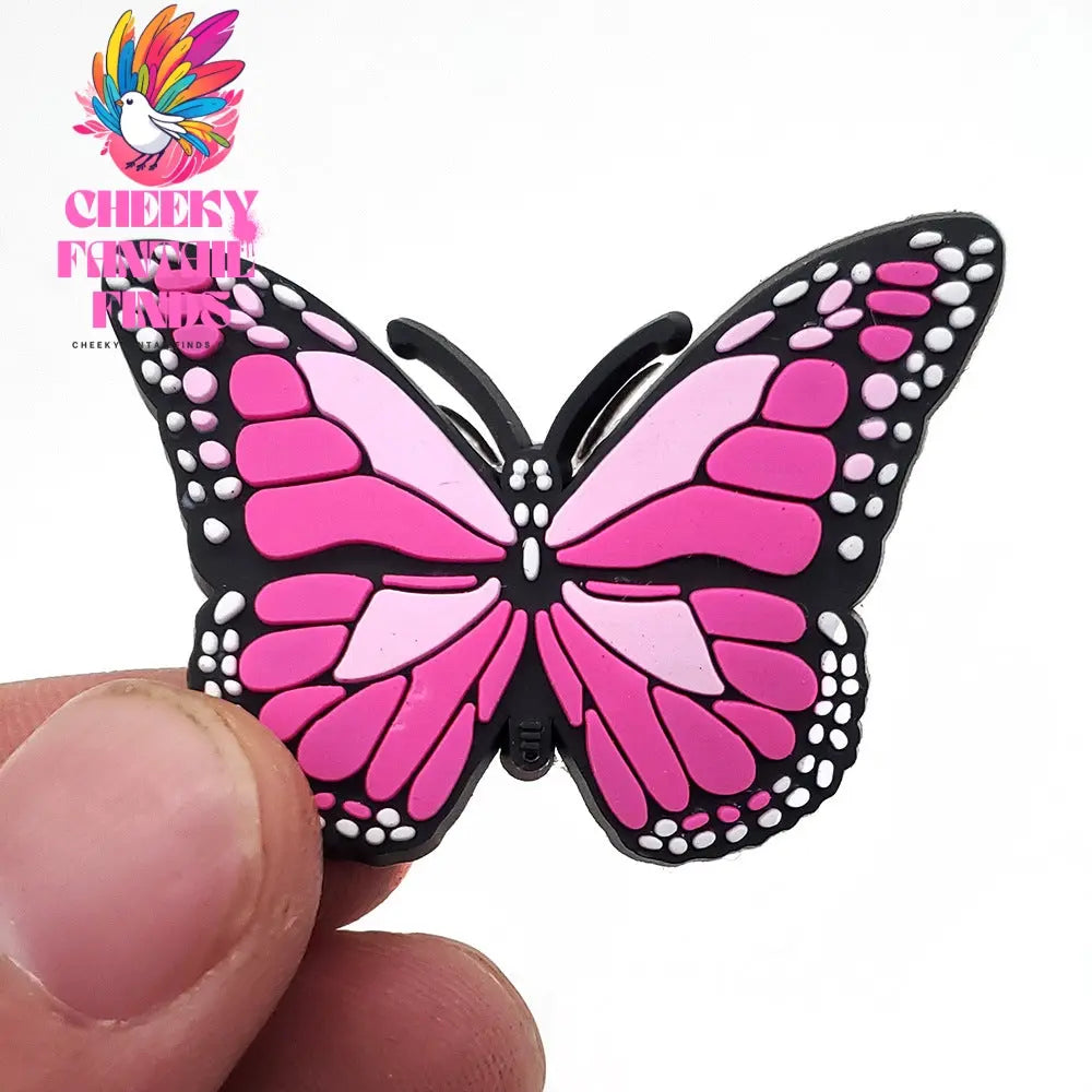 PVC Soft Rubber Shoe Ornament Butterfly Buckle Accessories Cheeky Fantail Finds