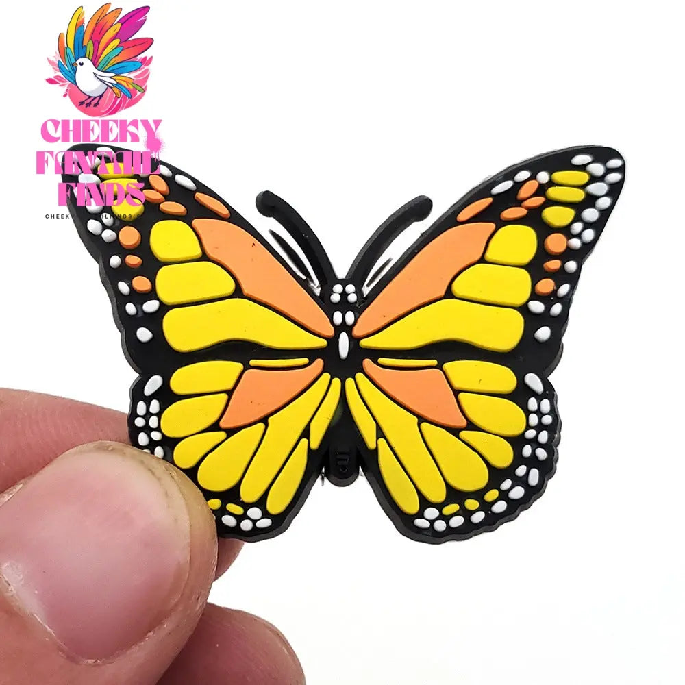 PVC Soft Rubber Shoe Ornament Butterfly Buckle Accessories Cheeky Fantail Finds
