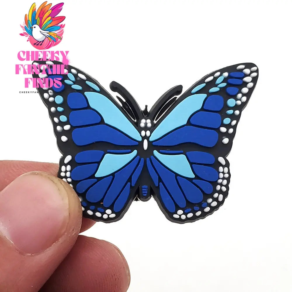 PVC Soft Rubber Shoe Ornament Butterfly Buckle Accessories Cheeky Fantail Finds