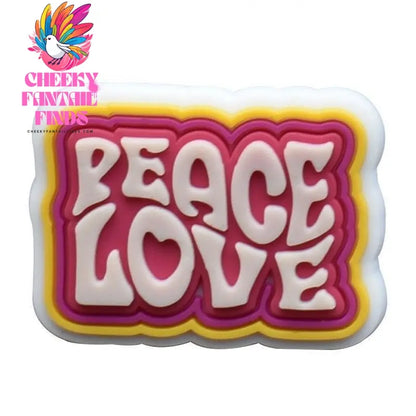 Peace Love Cartoon Hole Shoes Accessories PVC Shoe Buckle Cheeky Fantail Finds
