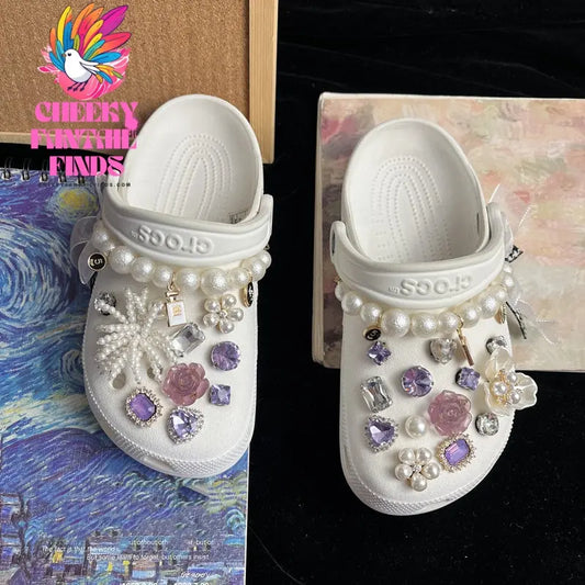 Pearl Chain Buckle Shoe Flower Accessories Cheeky Fantail Finds