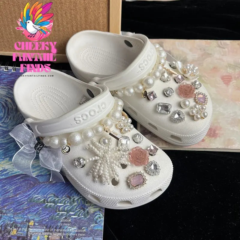 Pearl Chain Buckle Shoe Flower Accessories Cheeky Fantail Finds