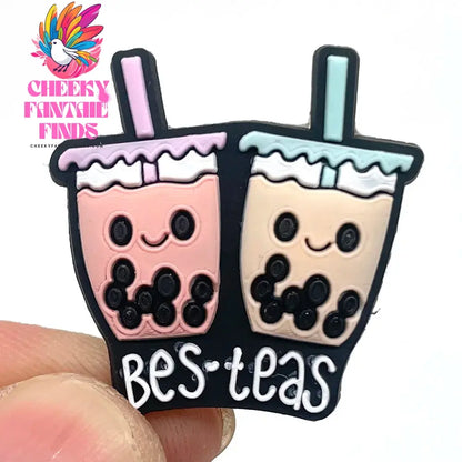 Pearl milk tea Coffee Food Shoe Charms for Clogs Sandals Decoration Shoe Accessories Charms for Friend Cheeky Fantail Finds
