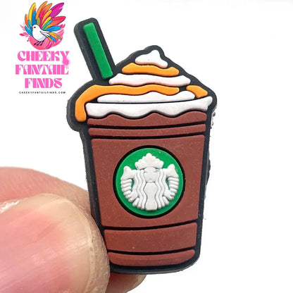 Pearl milk tea Coffee Food Shoe Charms for Clogs Sandals Decoration Shoe Accessories Charms for Friend Cheeky Fantail Finds