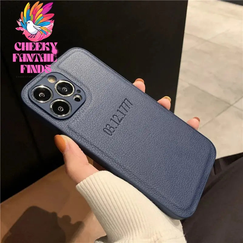 Personalised Initials Name Letters Leather Case For iPhone 12 13 11 14 15 16 Pro Max XS Max XR 7 8 Plus Shockproof Custom Cover Cheeky Fantail Finds