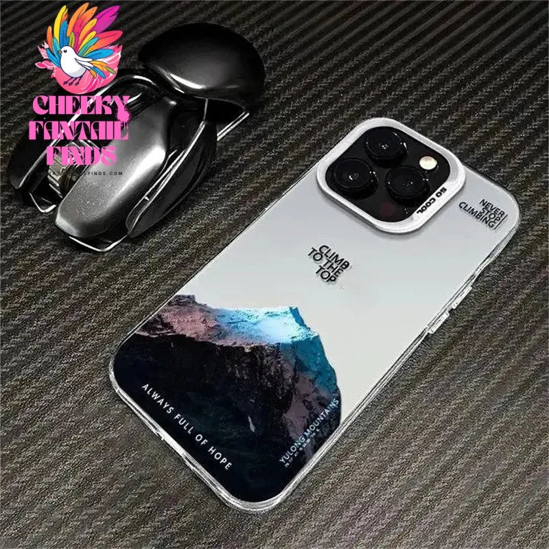 Phone Case For IPhone 16 15 14 13 12 11 Pro XS Max X XR 7 8 Plus Snow Mountain Landscape Sunset Plating Matte Hard Cover Funda Cheeky Fantail Finds