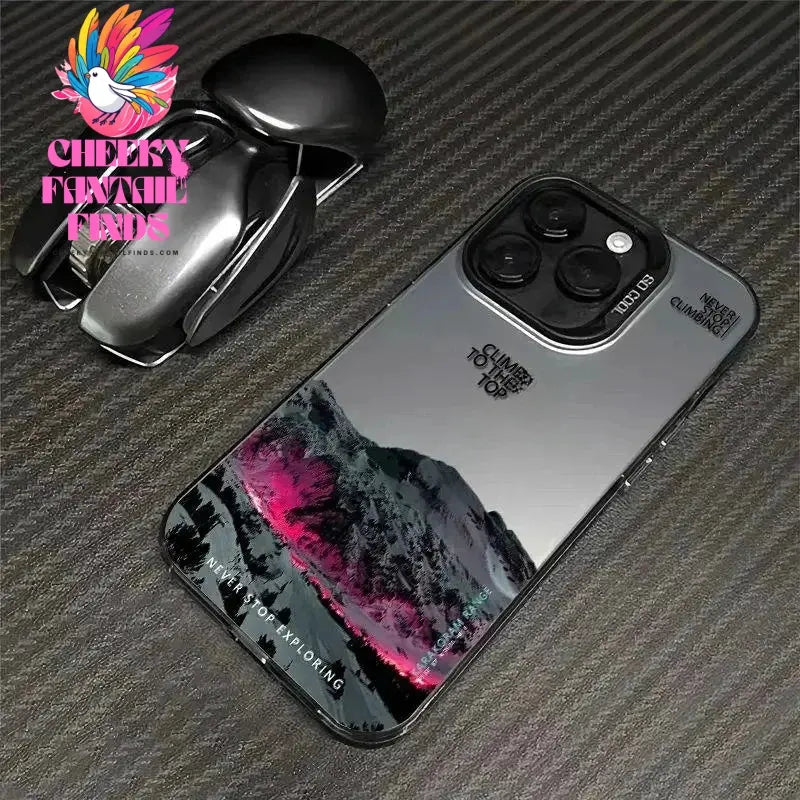 Phone Case For IPhone 16 15 14 13 12 11 Pro XS Max X XR 7 8 Plus Snow Mountain Landscape Sunset Plating Matte Hard Cover Funda Cheeky Fantail Finds