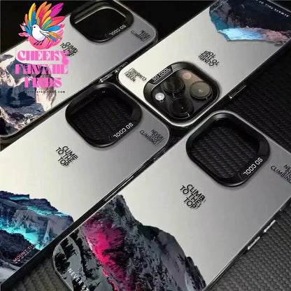 Phone Case For IPhone 16 15 14 13 12 11 Pro XS Max X XR 7 8 Plus Snow Mountain Landscape Sunset Plating Matte Hard Cover Funda Cheeky Fantail Finds